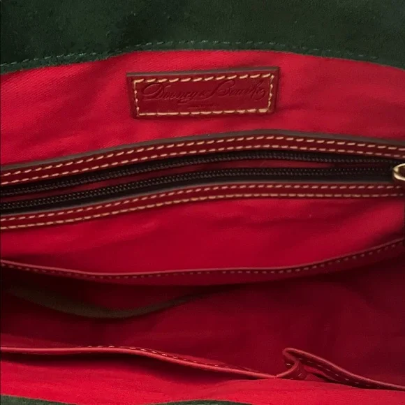 Dooney & Bourke Red Leather Shoulder Bag with Gold Accents - Picture 3 of 8